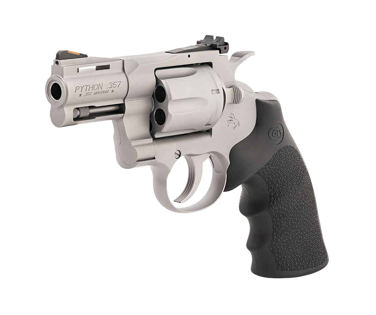 Image of Colt Python 357 Magnum/38 Special, 3" Barrel, 6rd, Stainless, Black Grip