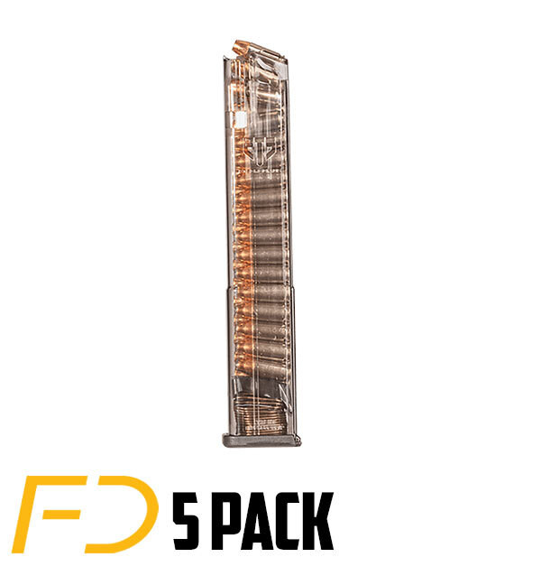 Image of Ets Magazine For Glock 9mm - 31rd Carbon Smoke Fit 17/19 - 5-PACK