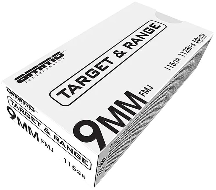 Image of Ammo Inc. Target & Range 9MM, 115gr, FMJ [MPN: 9115FMJTR50] - 50 rounds