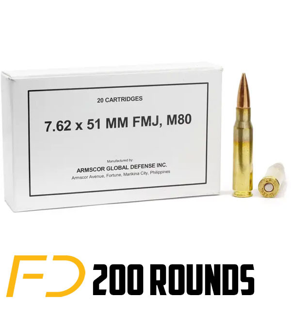 Image of Armscor 308 Win/7.62 NATO, 147gr, FMJ [MPN: 50319] - 200 Rounds (10 boxes of 20 rnd)