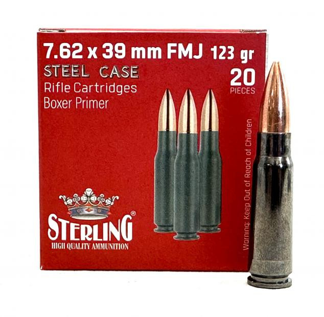 Image of Sterling Steel Case Select 7.62X39MM, 123gr, FMJ - 20 rounds