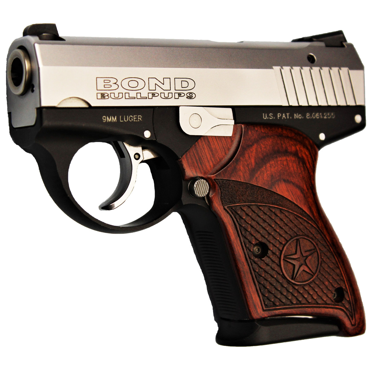 Image of Bond Arms Bullpup, 9MM, 3.35" Barrel, 7+1, Engraved Rosewood, Double Action Only, Semi-automatic, Metal Frame Pistol