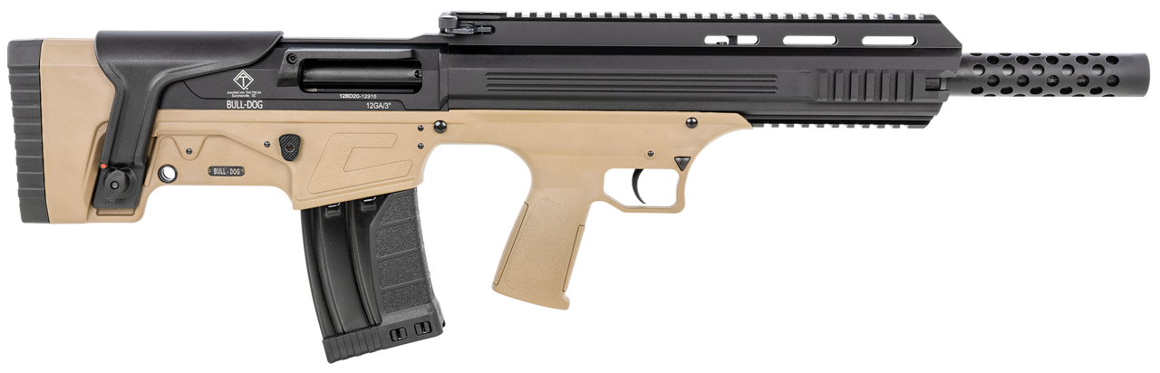 Image of ATI ATIG12BDT Bulldog Bullpup 12 Gauge 3" 18.50" 5+1 Black Tan Fixed Bullpup Stock