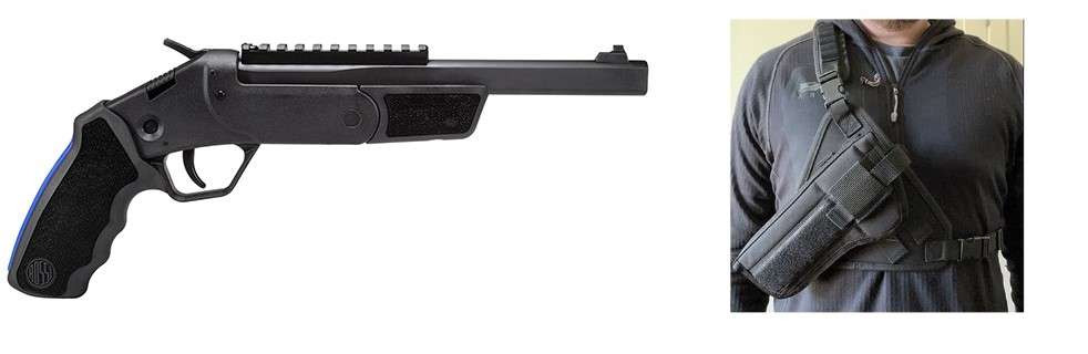 Image of Rossi Brawler .410 Gauge .45 LC 9" Barrel Single Shot Black Includes Chest Rig