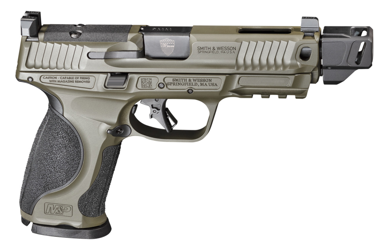 Image of Smith & Wesson M&P M2.0 Spec Series 9mm, 4.8" Barrel, Compensator, 23rd, Olive Drab Green