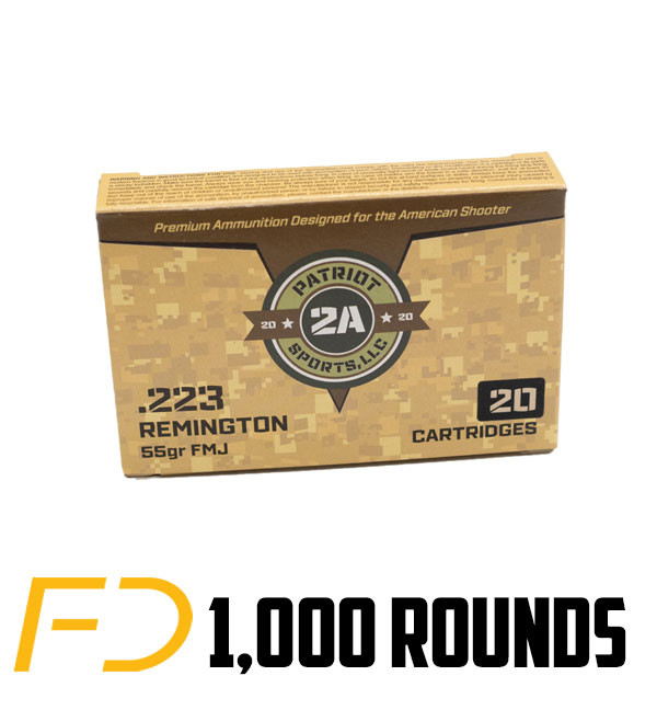 Image of STV Patriot .223 REM, 55gr, FMJ [MPN: P223055F] - 1000 round CASE - Free Shipping