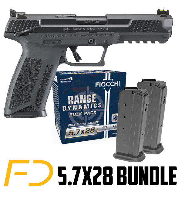 Image of Ruger-57 Bundle - Firearm, 4 magazines, Fiocchi 5.7X28MM 150 round Ammo Range Pack