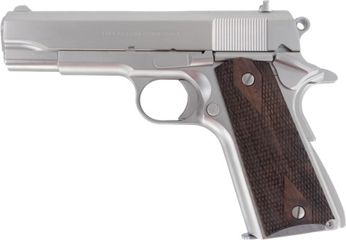 Image of Tisas 1911 Tank Commandr 45acp 4.25" Bbl Wood Grip 7rd Nickel    