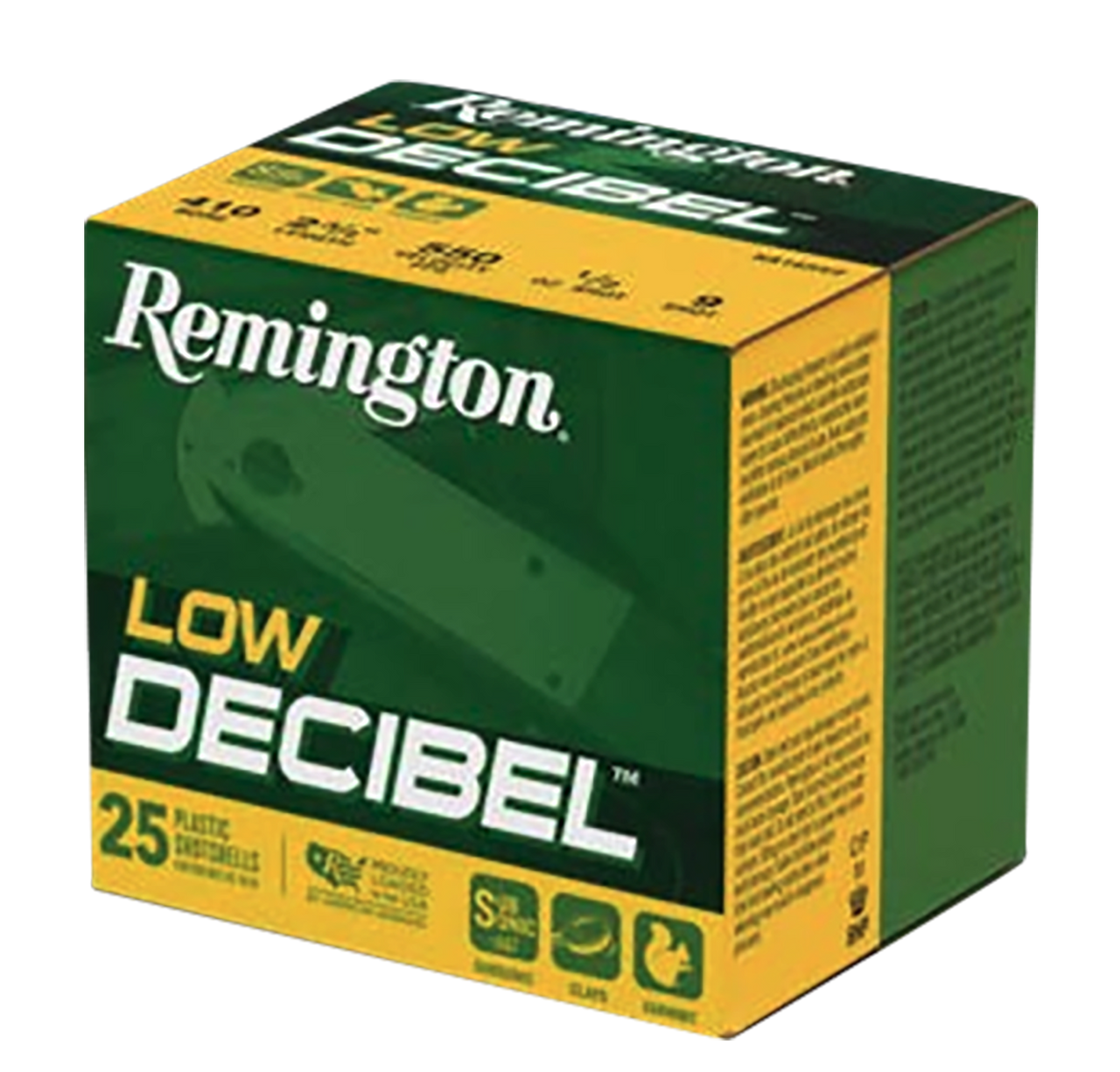 Image of Remington Ammunition R20740 Low Decibel 410 Gauge 2.50" 9 Shot 25 Per Box