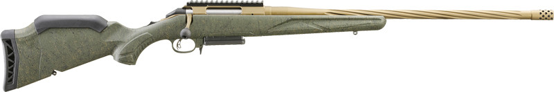 Image of Ruger 46931 American Predator Gen II Full Size 308 Win 3+1 22" Burnt Bronze Cerakote Threaded Barrel, Green Splatter Adjustable Synthetic Stock