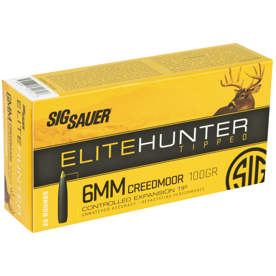 Image of Sig Sauer Elite Hunter Tipped 6MM CREEDMOOR 100gr Ballistic Tip 20 Rounds [MPN: E6MMCTH220] (FDS)