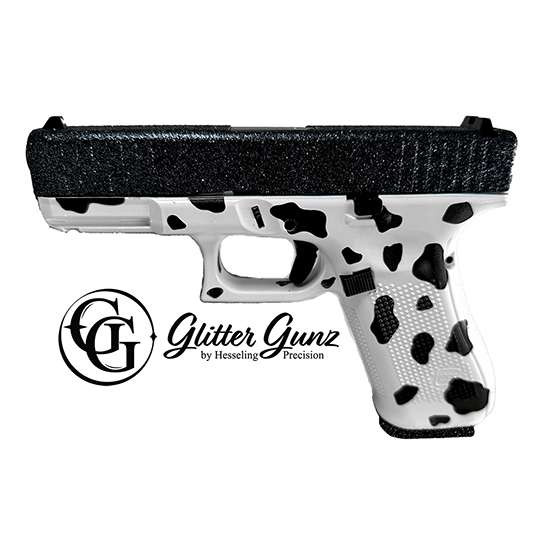 Image of GLOCK G45 Gen 5 9MM, 4.02in. Barrel, 17rd, Glitter Gun, Austrian - Tacitcal Cow Cerakote [MPN: PA455S203TCOW]