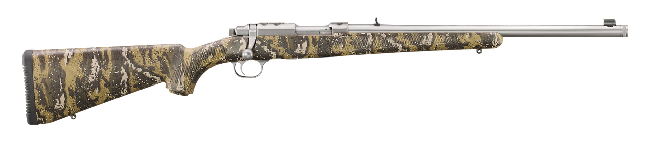 Image of Ruger 77/357 .357 MAGNUM, 18.50" Barrel, 5rd, Brushed Stainless Desolve Bare Reduced Camo Synthetic Stock [MPN: 7420]