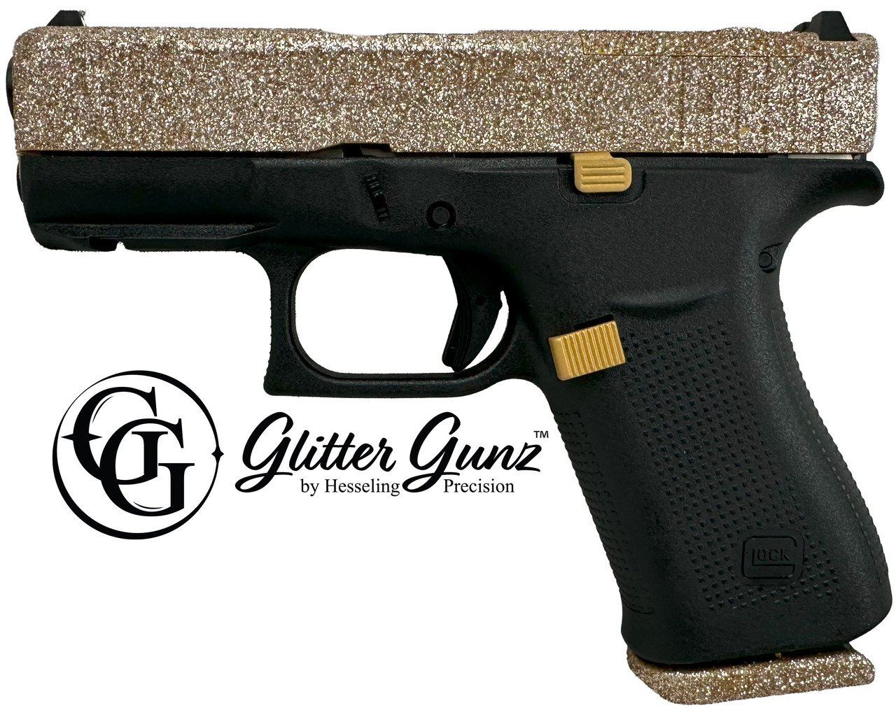 Image of GLOCK 43X MOS 9MM 3.41 GLITTER GUNZ MIDAS