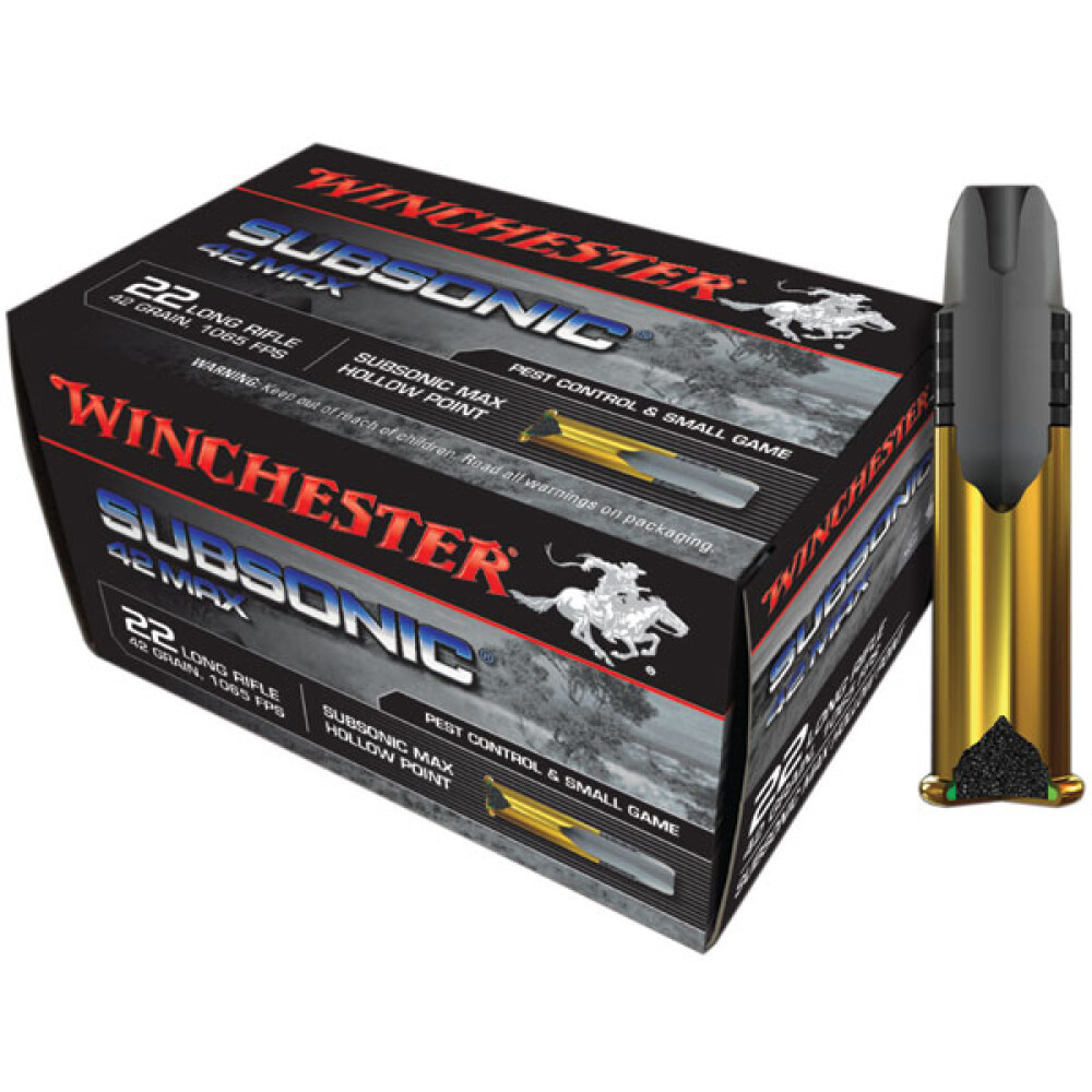 Image of Winchester Subsonic .22 LR, 42gr, HP [MPN: W22SUB42U] - 50 rounds