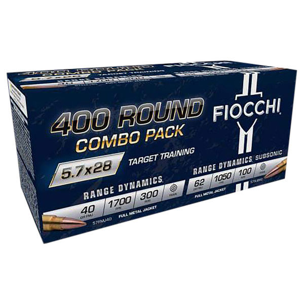 Image of Fiocchi Range and Subsonic 5.7X28MM, 41/62gr, FMJ/FMJ - 400 rounds