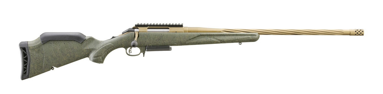 Image of Ruger American Predator Gen II 6mm Creedmoor, 22" threaded barrel, 3+1 rounds - Green Splatter Adjustable Synthetic Stock [MPN: 46934]