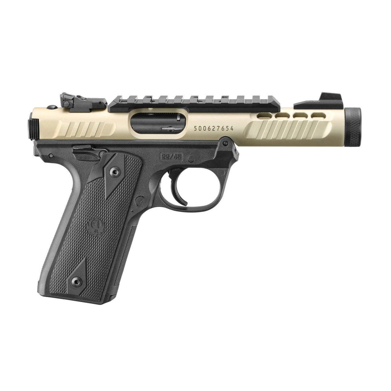Image of Ruger Mark IV 22/45 Lite .22 LR, 4.4" threaded barrel, 10 round - Honey Badger/Champagne [MPN: 43955]