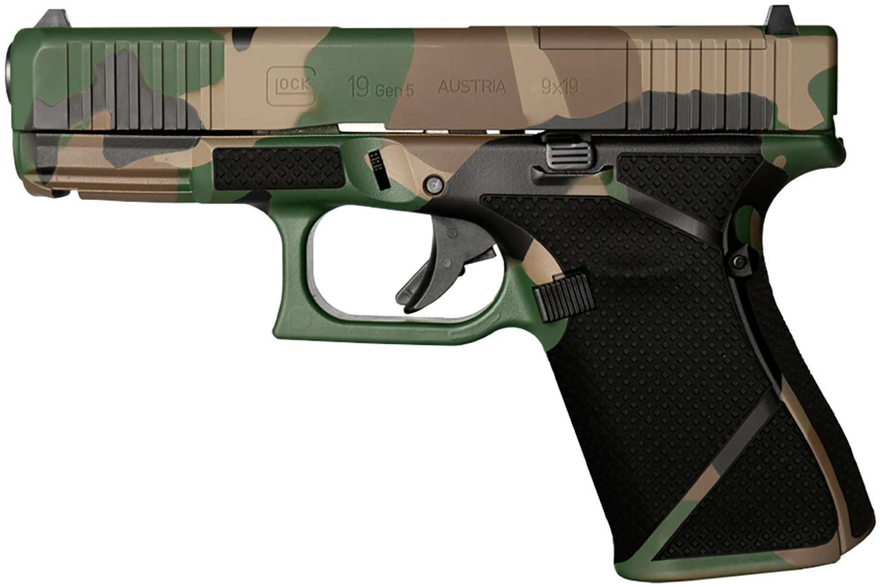 Image of Glock G19 Gen5 MOS Compact 9mm, 4.02 GMB Barrel, 15+1 rnd, MOS - M81 Camo [MPN: PA195S204MOSNM81]
