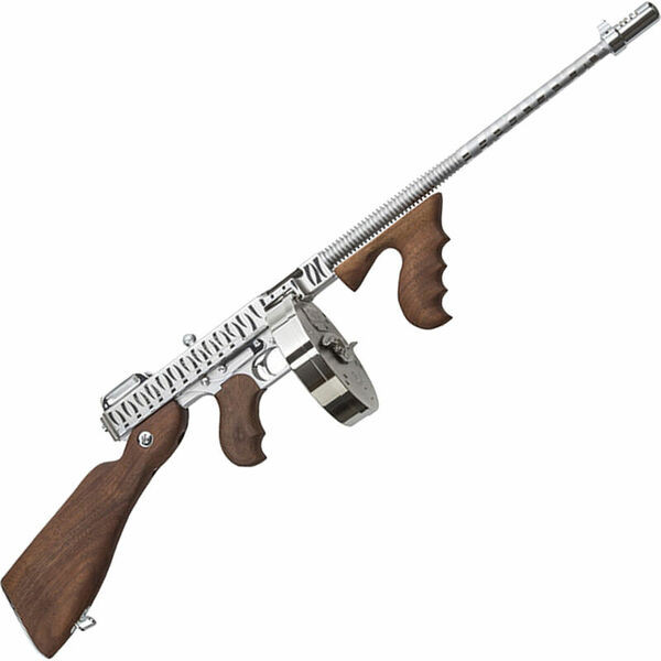 Image of Auto Ordnance 1927A-1 Deluxe .45 ACP, 16.5" barrel, 50 rnd - Chrome Tiger Stripe (Factory Blem)