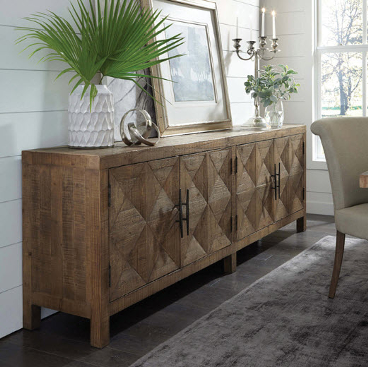 Extra Long Wood Sideboard 4 Doors Rustic Modern   Lasvegasgallery  02849.1502217560 