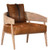 Cowhide & Wood Occasional Barrel Back Chair