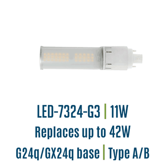 11 Watt 35K LED cfl replacement, LED-7324-35K-G3