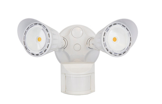 White 20 Watt 2 head LED security light with pir senor, SL-20W-50K-WH-P