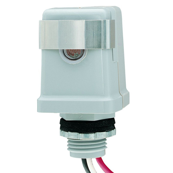 These photocontrols install on standard outdoor light fixtures and electrical boxes with 1⁄2"-14 NPSM thread or 7⁄8" knock-out holes for dusk-to-dawn ON/OFF control of outdoor lighting.