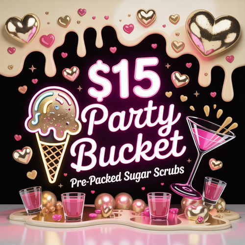 Party Bucket-Prepacked Sugar Scrubs