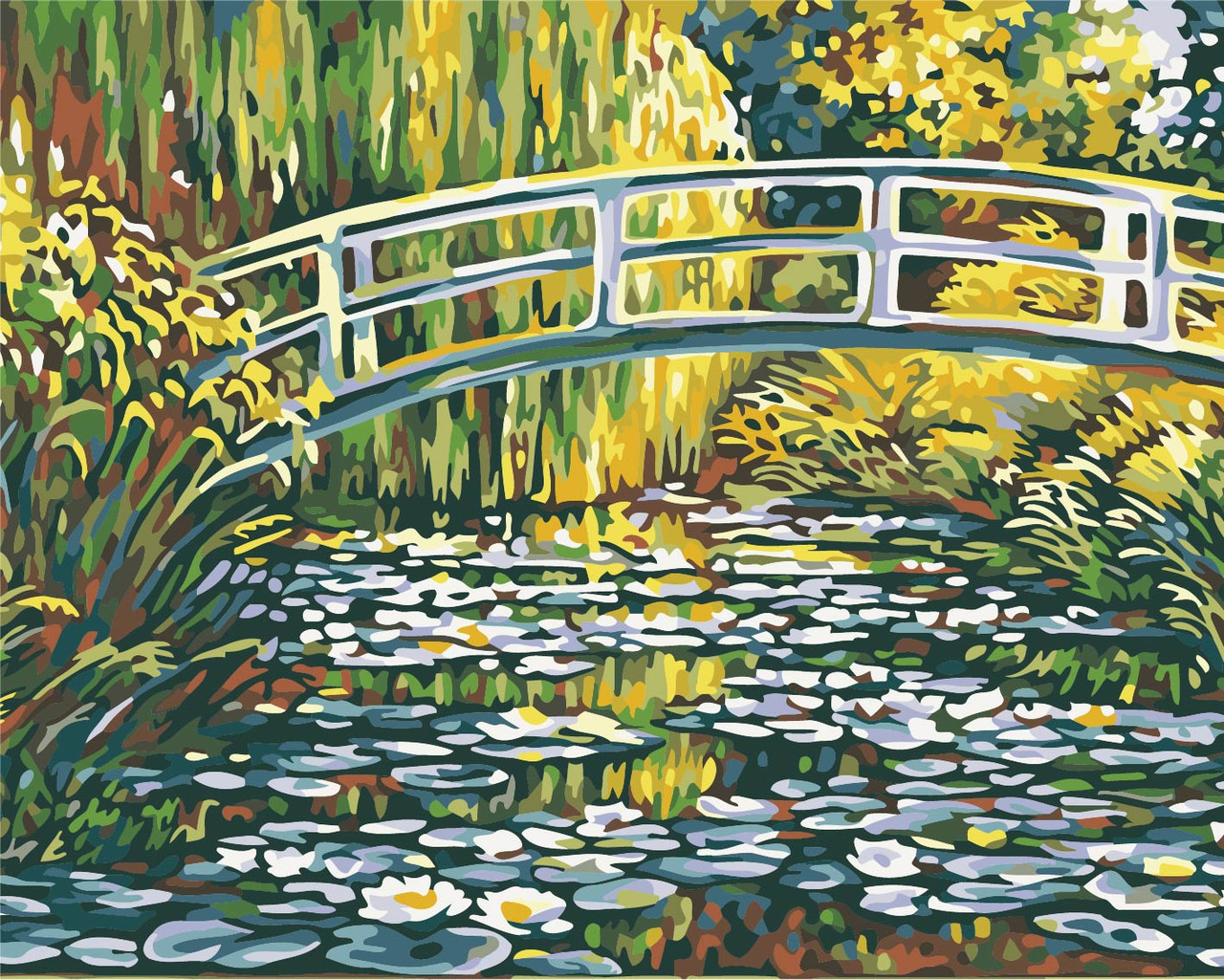 Paint by Numbers Kit 40x50cm Water Lily Pond Bridge by