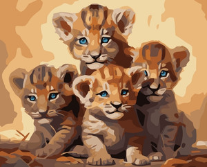 Baby Cubs - Made to Order Paint by Numbers Baby Cubs - Made to Order Paint by Numbers