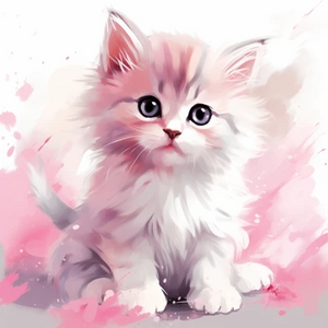 Baby Pink Kitten - Made to Order Paint by Numbers Baby Pink Kitten - Made to Order Paint by Numbers