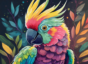 Rainbow Cockatoo - Made to Order Paint by Numbers Rainbow Cockatoo - Made to Order Paint by Numbers