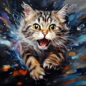 Pouncing Cat - Made to Order Paint by Numbers Pouncing Cat - Made to Order Paint by Numbers