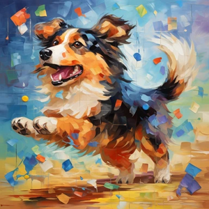 Pouncing Border Collie - Made to Order Paint by Numbers Pouncing Border Collie - Made to Order Paint by Numbers