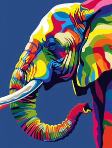 Colourful Elephant with Tusk Colourful Elephant with Tusk
