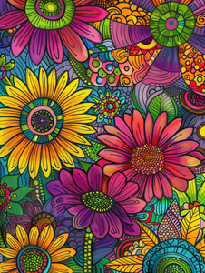 Colourful Sunflowers Art 4 Colourful Sunflowers Art 4