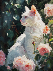 Cat and Roses Cat and Roses