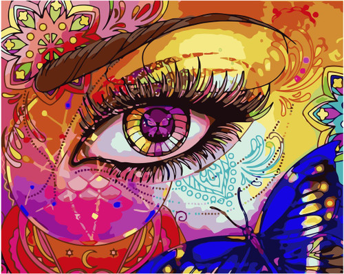 Colourful Eye and Butterfly Paint by Numbers Colourful Eye and Butterfly Paint by Numbers