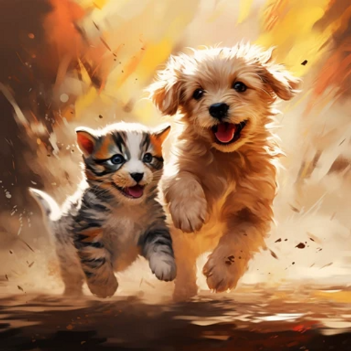 Two Little Friends - Made to Order Paint by Numbers Two Little Friends - Made to Order Paint by Numbers