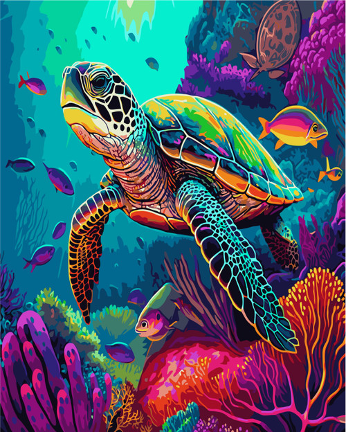 Colourful Turtles and Sea Life Paint by Numbers Colourful Turtles and Sea Life Paint by Numbers
