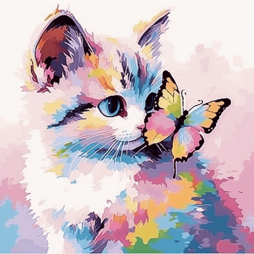 Rainbow Cat and Butterfly Rainbow Cat and Butterfly