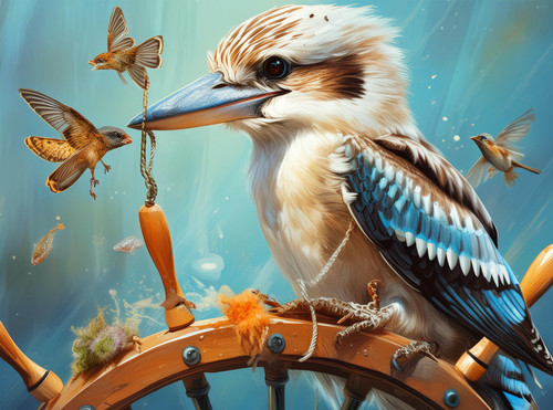 Kookaburra and Flying Fish Kookaburra and Flying Fish