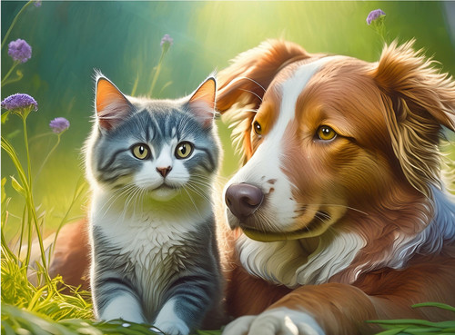 Border Collie and Cat Buddy Border Collie and Cat Buddy