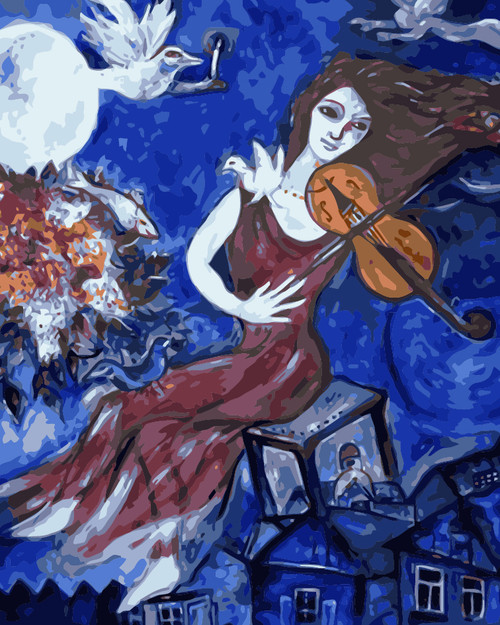 Female Blue Violinist