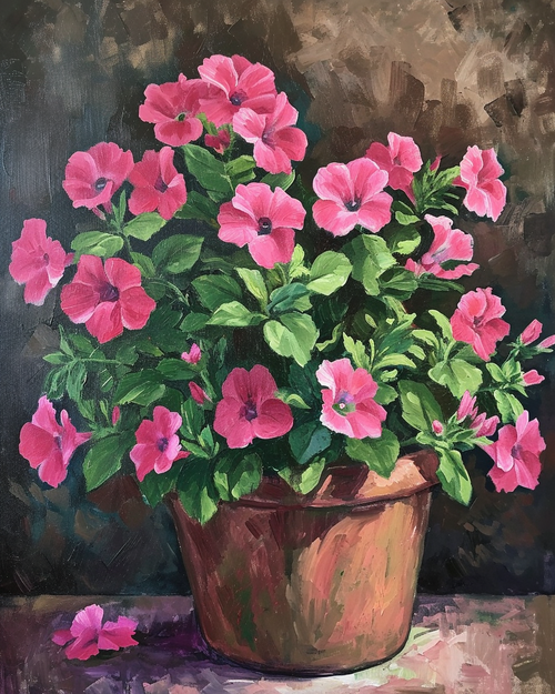 Pink Flowers in a Pot Pink Flowers in a Pot