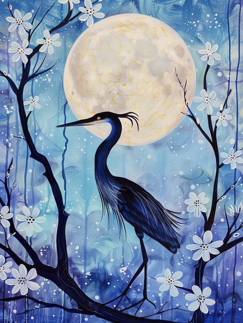 Crane in Blue