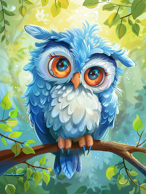 Big Eye Blue Owl