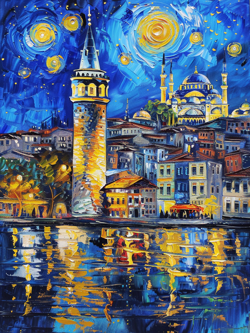 Starry Night and Light Tower Starry Night and Light Tower